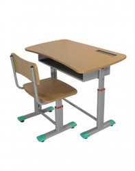 Bộ bàn học sinh cho bé khung sắt mặt gỗ của nội thất 190 BHS03-V
