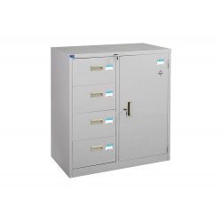 Tủ sắt thấp ghép khối TU88-4D The One 1 khoang cánh mở 4 ngăn kéo văn phòng