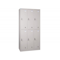 Tủ sắt locker sơn tĩnh điện hòa phát 6 khoang cánh mở để hồ sơ tài liệu văn phòng giá rẻ TU982-3K