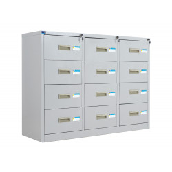 Tủ két sắt văn phòng Hòa Phát 3 khoang 12 ngăn kéo TU118-12D