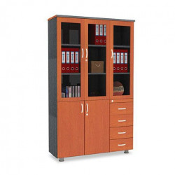 Tủ tài liệu gỗ 3 buồng cánh kính Fami SM8450H