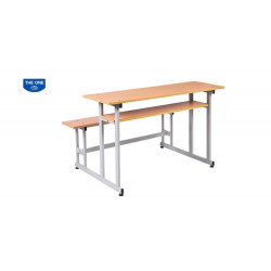 Bàn liền ghế sinh viên không tựa chân sắt mặt gỗ The One BSV102/BSV102R