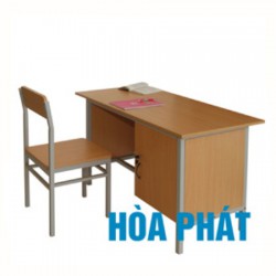 Bộ bàn ghế giáo viên trường học khung sắt mặt gỗ melamin BGV103