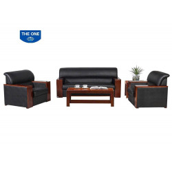 Bộ ghế sofa văn phòng đệm da cao cấp The One SF11