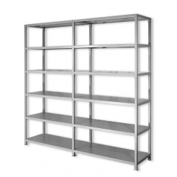 Giá kệ sắt đôi GS01-2 Nội thất 190 đợt cố định 2 khoang 5 tầng để sách hồ sơ tài liệu thư viện văn phòng