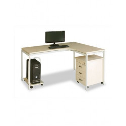 Bàn góc lượn phải mặt gỗ chân sắt hộp 1m4/1m6 NT190 BLP14-CH/BLP16-CH