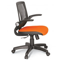 Ghế xoay đệm lưới lưng nhựa tay gấp chân mạ/nhựa NT190 GX17