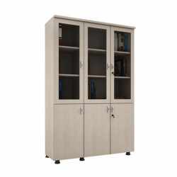 Tủ tài liệu gỗ MFC 3 buồng cánh kính Fami SME8650