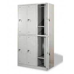 Tủ sắt locker 6 khoang cánh mở có suốt treo quần áo NT190 TS12