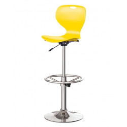 Ghế quán bar cafe chân sắt trụ cao, đệm tựa nhựa liền B06