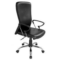 Ghế xoay văn phòng lưng cao đệm da PU chân sao mạ/nhựa NT190 GX11D