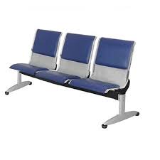 Băng ghế phòng chờ nơi công cộng 3 chỗ ngồi, khung chân sắt sơn tĩnh điện, đệm tựa bọc da PVC GC01SD-3