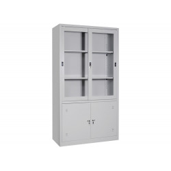 Tủ tài liệu TU09K3GCK The One cánh kính lùa, cánh sắt mở để hồ sơ văn phòng