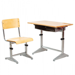 Bộ bàn ghế học sinh khung thép gỗ tự nhiên Xuân Hòa BHS-14-04CS