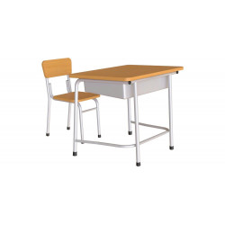 Bàn ghế học sinh cấp 1-2 chân sắt mặt gỗ The One BHS107-GHS107