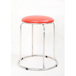 Ghế đôn inox 2 vòng Phú Mỹ D016/D52 mặt đệm da tròn phi 30 cao 30-45cm