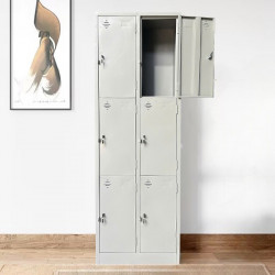 Tủ sắt locker TU983-2KSL 6 khoang để đồ hàn liền nguyên chiếc giá rẻ