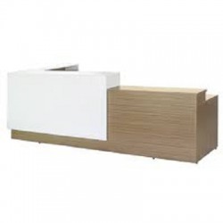 Mẫu bàn quầy lễ tân văn phòng kiểu đẹp làm bằng gỗ công nghiệp QLT-02
