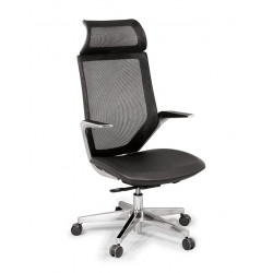 Ghế xoay lãnh đạo VIP lưng lưới đệm nỉ chân hợp kim nhôm NT190 GX206B-L