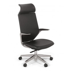 Ghế xoay lãnh đạo lưng da, tay chân hợp kim nhôm NT190 GX206B-D