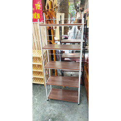 Kệ trang trí khung sắt đợt gỗ 5 tầng K5T60