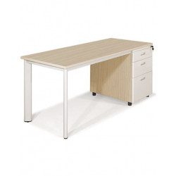 Bàn mặt gỗ chân sắt ống oval hộc liền NT190 BCO14H5/BCO16H5