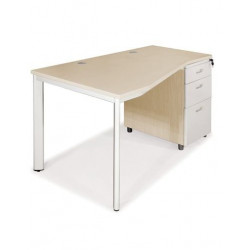 Bàn lệch mặt gỗ chữ Z hộc liền chân sắt ống oval 1m4 NT190 BZT14H5-CO