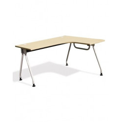 Bàn làm việc lượn phải chân sắt chữ A mặt gỗ 1m4 NT190 BLP14-CA