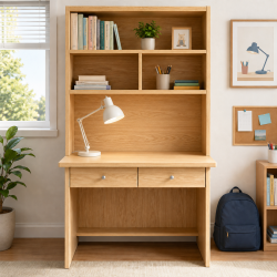 Bàn học sinh gỗ liền giá sách rộng 80cm BLG08