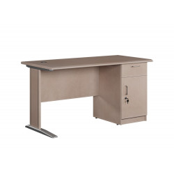 Bàn làm việc có hộc liền chân sắt mặt gỗ The One NT120C3HL/NT140C3HL