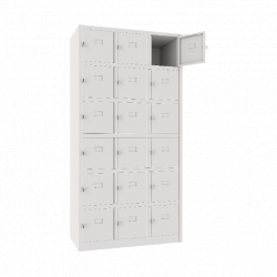 Tủ sắt locker chứa đồ 18 ngăn cánh mở có khoá Xuân Hoà LK-18N-03-1