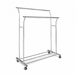 Giá Inox xà đôi phơi quần áo có móc treo Xuân Hoà ZA-09-01