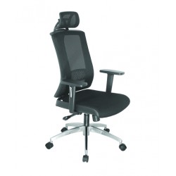 Ghế xoay lưới văn phòng có tựa đầu, tay nhựa điều chỉnh và chân sao hợp kim GX303B-HK(S5)