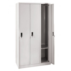 Tủ sắt để đồ 3 khoang cánh mở có suốt treo quần áo NT190 TS17