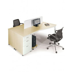 Bàn lệch đôi chân sắt ống oval mặt gỗ chữ Z 1m4 NT190 BZCO14-2