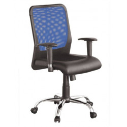 Ghế xoay văn phòng đệm lưới viền da chân sao mạ NT190 GX08.1-M