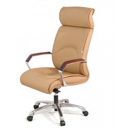 Ghế xoay lãnh đạo văn phòng đệm tựa da, chân sao hợp kim GX201.3-HK