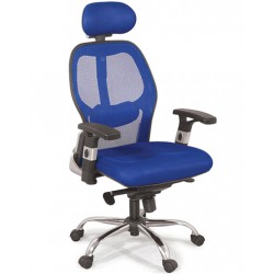 Ghế xoay lưới lãnh đạo văn phòng cao cấp, lưng cao có tựa đầu, chân sao hợp kim GX204B-HK