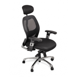 Ghế xoay lưới lãnh đạo lưng cao có tựa đầu chân mạ/hợp kim NT190 GX204B