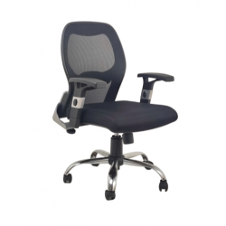 Ghế xoay lưới lãnh đạo lưng trung chân nhựa/mạ/hợp kim NT190 GX205B