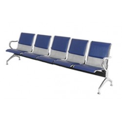 Băng ghế phòng chờ công cộng 5 chỗ ngồi, khung chân sắt, đệm tựa bọc da PVC  GC01MD-5