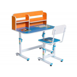 Bộ bàn ghế học cho bé khung thép mặt gỗ có giá sách The One BHS29C-3