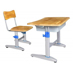 Bộ bàn ghế học sinh cho bé khung thép gỗ tự nhiên The One BHS20-4