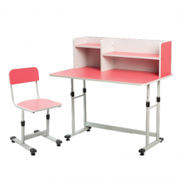 Bộ bàn ghế học sinh khung thép gỗ MFC có giá sách Xuân Hòa BHS-13-07