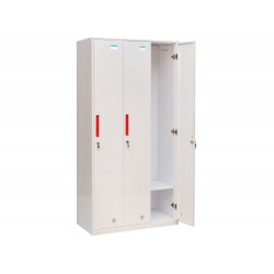 Tủ sắt locker TU981-3KD The One 3 khoang cánh mở có suốt treo áo sơn trắng