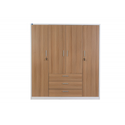 Tủ quần áo sắt cánh gỗ TU18B3C4 The One 4 cánh rộng 167cm