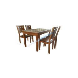 Bộ bàn ghế ăn hòa phát bằng gỗ tự nhiên BA131 + 4GA131