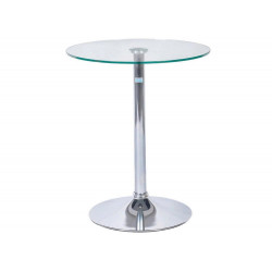 Bàn cafe mặt kính tròn chân thép đế dập phi 55/60cm The One BCF106T