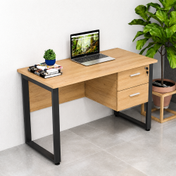 Bàn làm việc chân sắt mặt gỗ hộc lửng giá rẻ BSHL1260