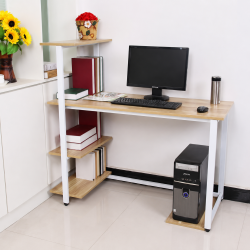 Bàn gỗ chân sắt học tập có giá sách BSK24